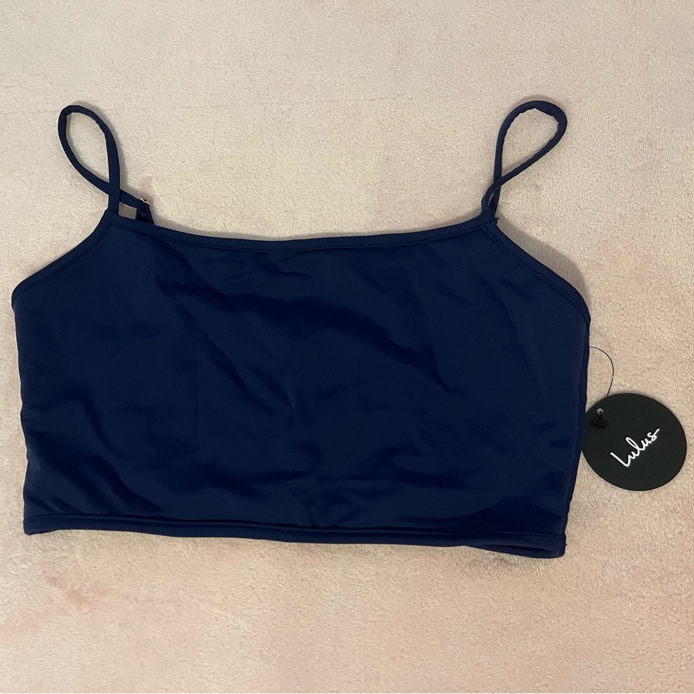 NWT lulus navy blue size M crop top bralette tank
